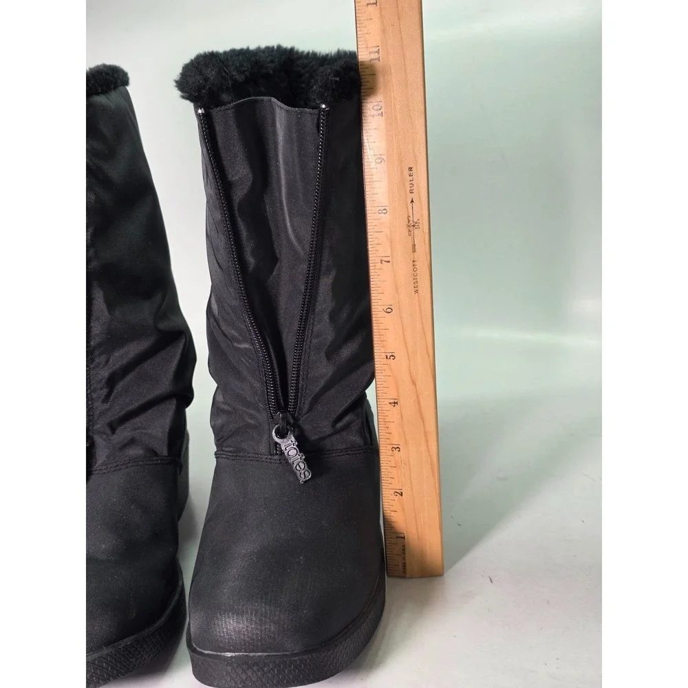 Chromatic By Totes Women's Boots Size‎ 10 M Black Faux Fur Snowflake Zip Shoes